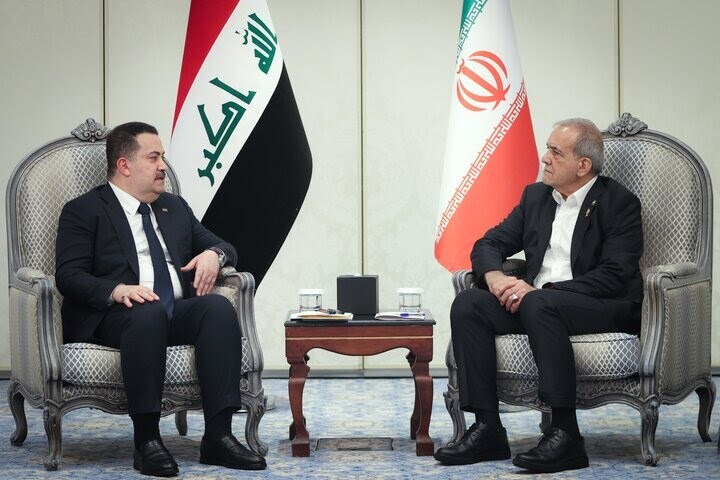 دیدار و گفت‌وگوی پزشکیان با نخست‌وزیر عراق
