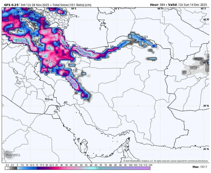 هواشناسی: ورود سامانه بارشی جدید به کشور از دوشنبه؛ موج برف و باران در ۱۵ استان